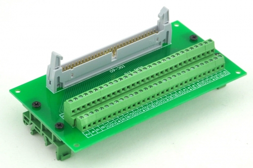 ELECTRONICS-SALON IDC60 Header Interface Module with Simple DIN Rail Mounting feet.