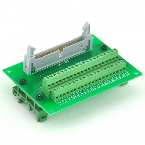 ELECTRONICS-SALON IDC40 Header Interface Module with Simple DIN Rail Mounting feet.