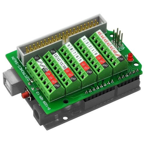 ELECTRONICS-SALON Arduino Screw Terminal Block Breakout Module, for Arduino UNO R3.