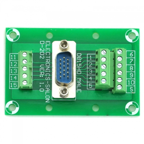 ELECTRONICS-SALON D-SUB DB15HD Male Header Breakout Board, DSUB.