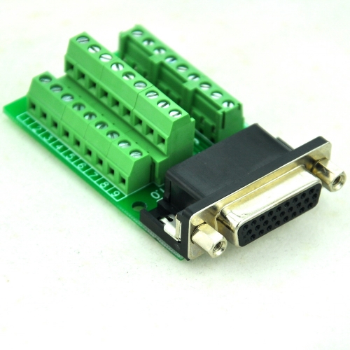 CZH-LABS Slim Right Angle D'SUB DB26HD Female Header Breakout Board Module, D-SUB.