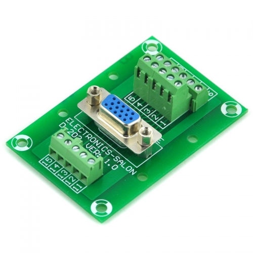 ELECTRONICS-SALON D-SUB DB15HD Female Header Breakout Board, DSUB.