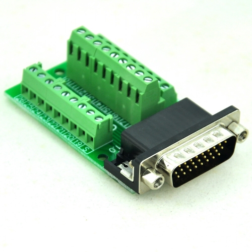 CZH-LABS Slim Right Angle D'SUB DB26HD Male Header Breakout Board Module, D-SUB.