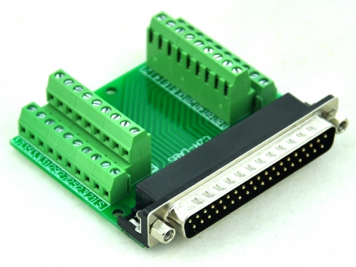 CZH-LABS Slim Right Angle D'SUB DB37 Male Header Breakout Board Module, D-SUB.