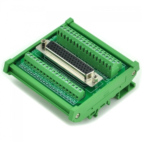 ELECTRONICS-SALON DIN Rail Mount D-SUB DB50 Female Header Interface Module, DSUB Breakout Board.