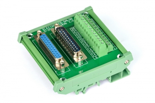 ELECTRONICS-SALON DIN Rail Mount D-SUB DB25 Male/Female Header Interface Module, DSUB Breakout Board.