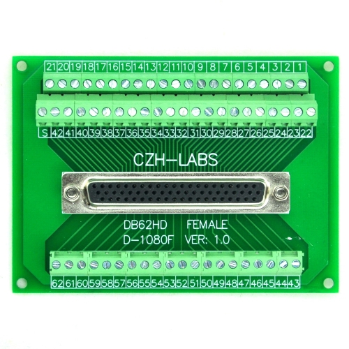 CZH-LABS D-SUB DB62HD Female Header Breakout Board, DSUB.
