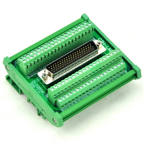 CZH-LABS DIN Rail Mount D-SUB DB78HD Male Header Interface Module, DSUB Breakout Board.