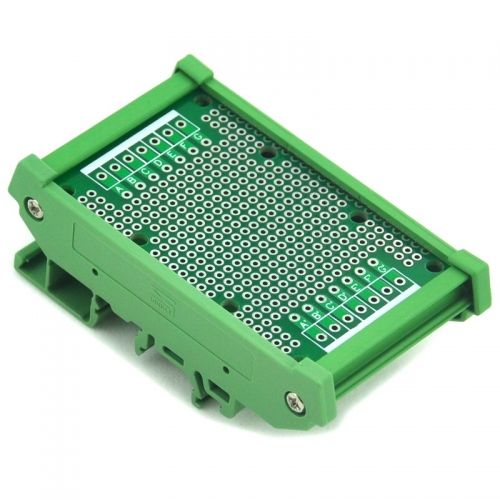 ELECTRONICS-SALON DIN Rail Mounting Carrier Housing with Prototype Board, PCB Size 47.4 x 72mm
