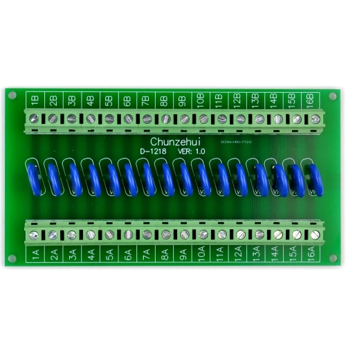 Chunzehui 16 Channels Individual 275V SIOV Metal Oxide Varistor Interface Module, Surge Suppressor Protection SPD Board.