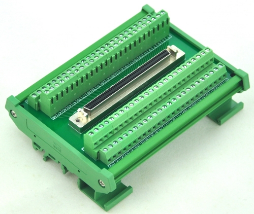 CZH-LABS DIN Rail Mount 100-pin Half-Pitch/0.05" D-SUB Female Interface Module, DSUB,SCSI.