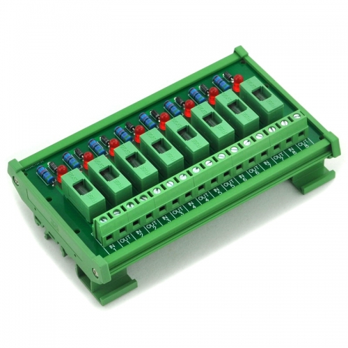 Electronics-Salon DIN Rail Mount 5~48VDC 8 Channel Fuse Interface Module, with Fuse Fail Indication.