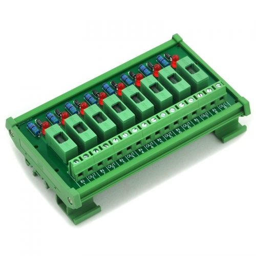 Electronics-Salon DIN Rail Mount 100~250VAC 8 Channel Fuse Interface Module, with Fuse Fail Indication.