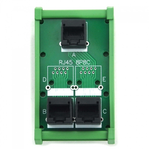 ELECTRONICS-SALON RJ45 8P8C 3 Jacks Splitter DIN Rail Mounted Interface Module.