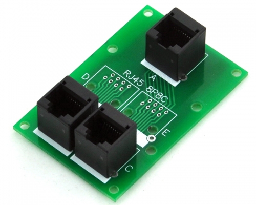 ELECTRONICS-SALON RJ45 8P8C Splitter Board, 3 Jacks Connector, Buss Board.