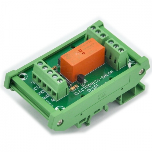 ELECTRONICS-SALON Bistable DPDT 8 Amp Relay Module, DC24V Coil, with DIN Rail Carrier Housing