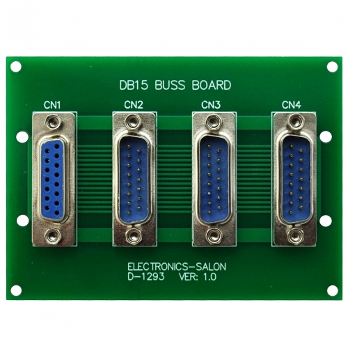 ELECTRONICS-SALON Panel Mount DB15 1 Female 3 Male Buss Board, DB-15 Busboard, D-Sub Bus Board Module.