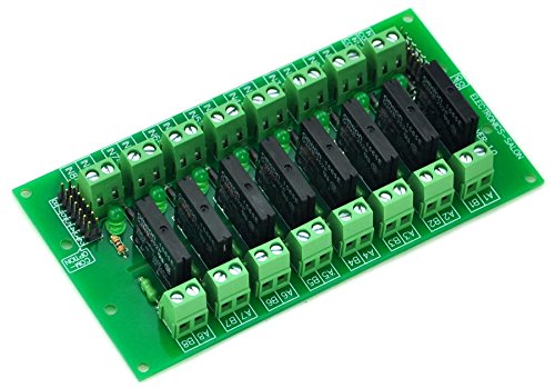 ELECTRONICS-SALON DC24V 8 Channels DC-AC 2Amp G3MB-202P Solid State Relay SSR Module Board.