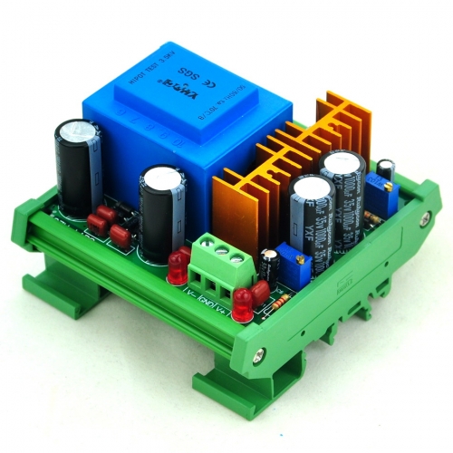 CZH-LABS DIN Rail Mount In AC115V Out +/- DC1.25~15.8V Adjustable Voltage Regulator.