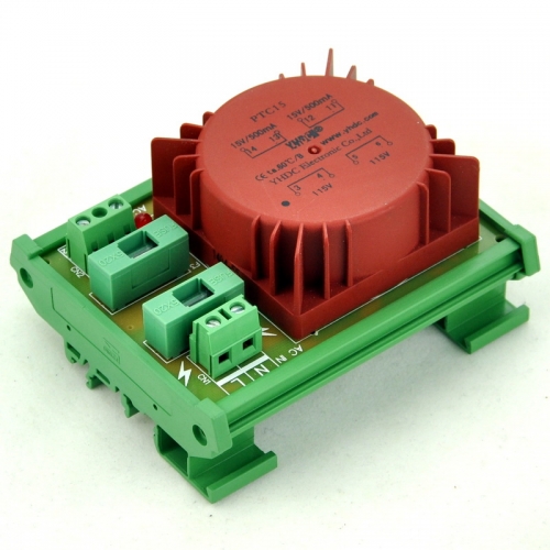 CZH P 115VAC, S 30VAC, 15VA DIN Rail Mount Toroidal Power Transformer Module.