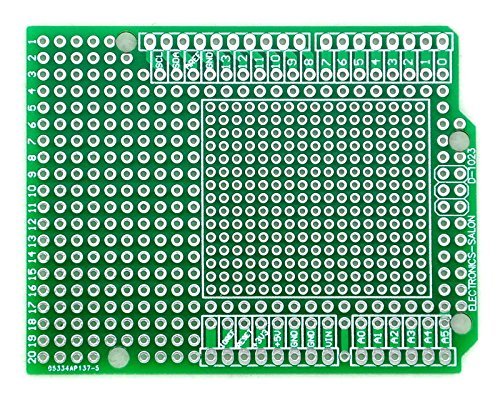 ELECTRONICS-SALON Prototype PCB for Arduino UNO R3 Shield Board DIY, Combo 2mm+2.54mm Pitch.