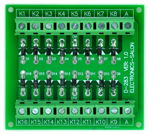 Electronics-Salon Common Anode 16 Diode Network Module, 1N4007 1A 1000V.