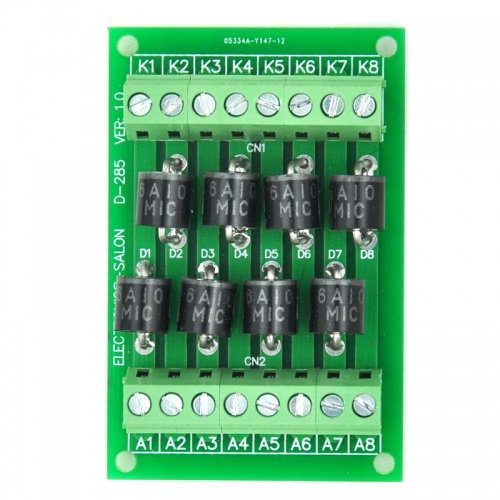 ELECTRONICS-SALON 8 Individual Diode Module Board, 6A10 6A 1000V.