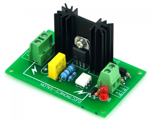 ELECTRONICS-SALON One Channel 6A SSR Module Board, in 4~32VDC, out 100~240VAC, Solid State Relay.