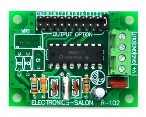 ELECTRONICS-SALON Low Frequency Square Wave Oscillator Module, 2 4 8 32 64 128 256 512 1024 2048Hz.