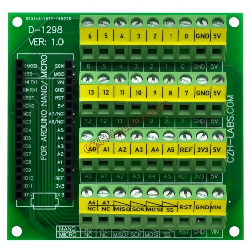 Screw Terminal Block Breakout Module Board for Arduino NANO/MICRO.