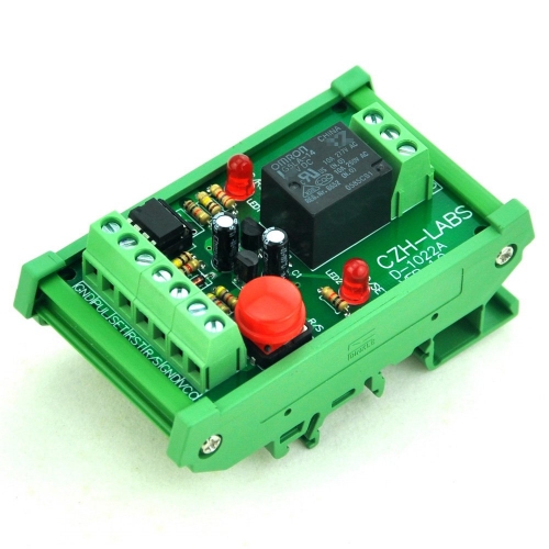 DIN Rail Momentary-Switch/Pulse-Signal Control Latching SPDT Relay Module, 5V.