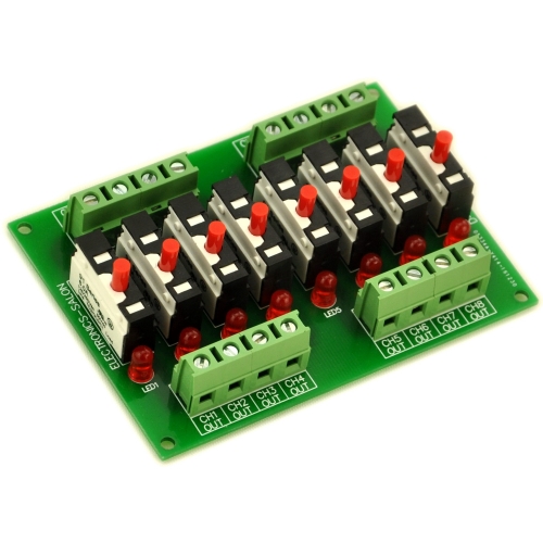 Panel Mount Independent 8 Channels Thermal Circuit Breaker Module.