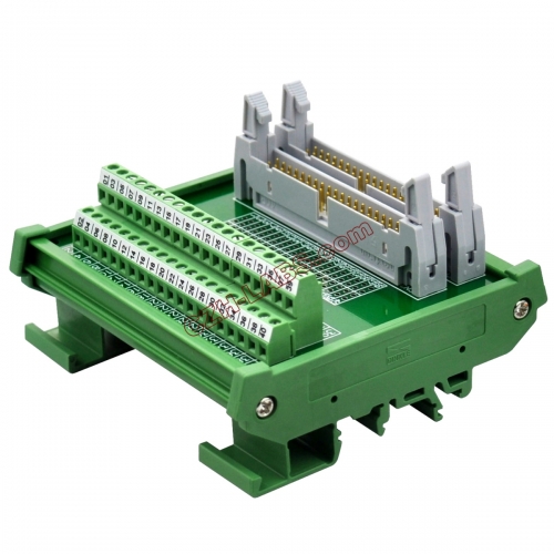 DIN Rail Mount Dual IDC40 Pitch 2.54mm Male Header Interface Module Breakout Board.