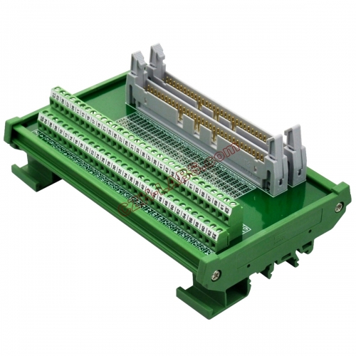 DIN Rail Mount Dual IDC64 Pitch 2.54mm Male Header Interface Module Breakout Board.