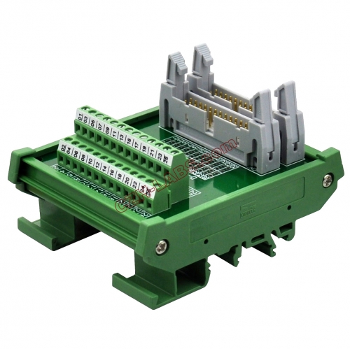 DIN Rail Mount Dual IDC26 Pitch 2.54mm Male Header Interface Module Breakout Board.