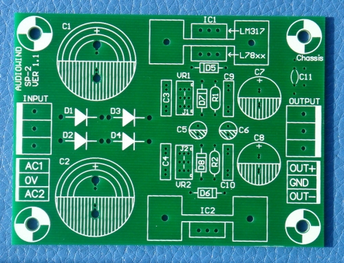 Voltage Regulator PCB for LM317 LM337 or 78xx 79xx IC.