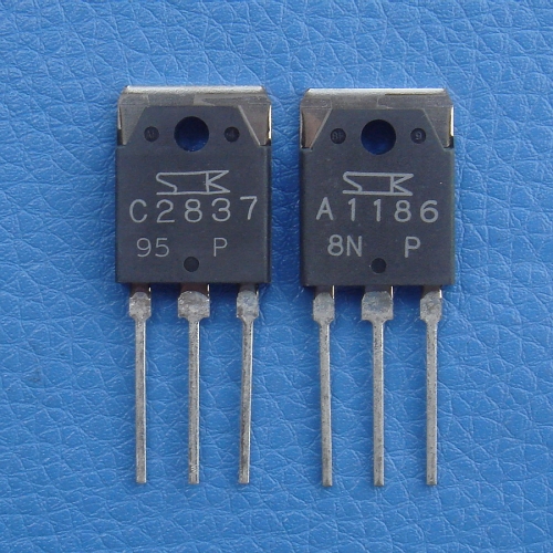 2SA1186 & 2SC2837 SANKEN Audio Power Transistor, Lot of 1 Pairs.