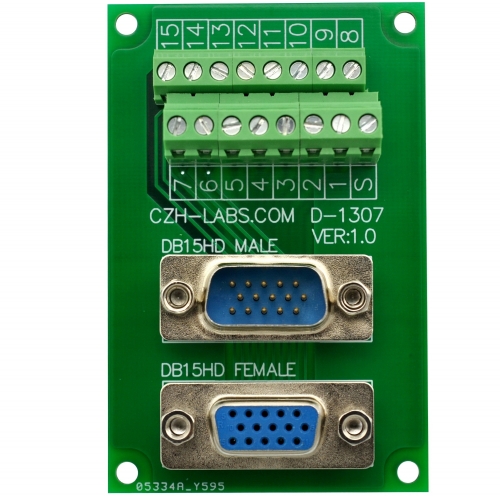 CZH-LABS DSUB DB15HD Male/Female Header Breakout Board, D-SUB Breakout Moudle.