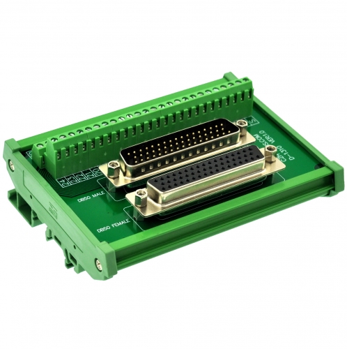 CZH-LABS DIN Rail Mount DSUB DB50 Male/Female Header Interface Module, D-SUB Breakout Board.