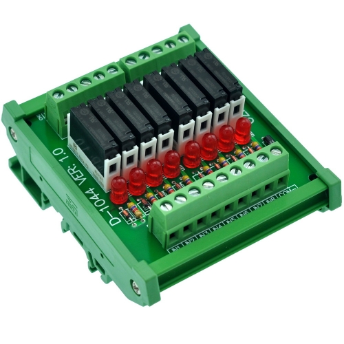 ELECTRONICS-SALON Slim DIN Rail Mount DC5V Source/PNP 8 SPST-NO 5A Power Relay Module, APAN3105