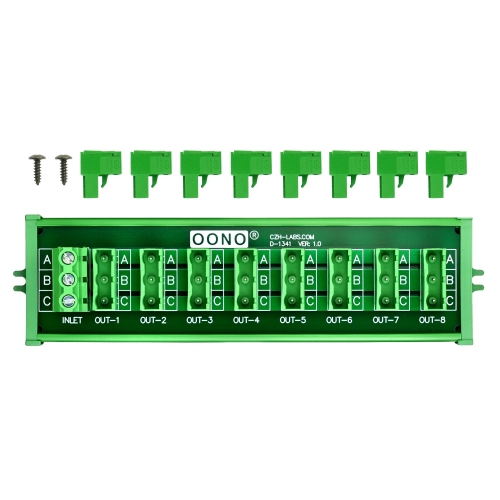 OONO Screw Mount 30A/300V 8x3 Position Pluggable Terminal Block Distribution Module