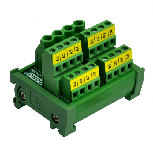 DIN Rail Mount 2x8 Position Screw Terminal Block Power Distribution Module