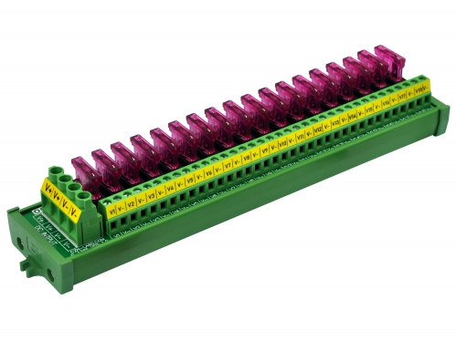 Screw Mount 18 Position DC Power Fuse Distribution Strip Module