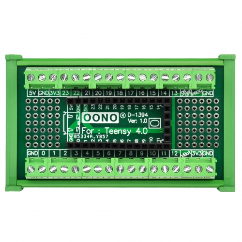 Terminal Block Breakout Board Module for Teensy 4.0, DIN Rail Mount Version