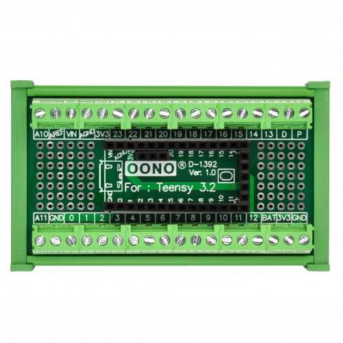 Terminal Block Breakout Board Module for Teensy 3.2, DIN Rail Mount Version