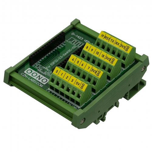 DIN Rail Mount Screw Terminal Block Breakout Module Board for ESP32-C3-DevKitC-02
