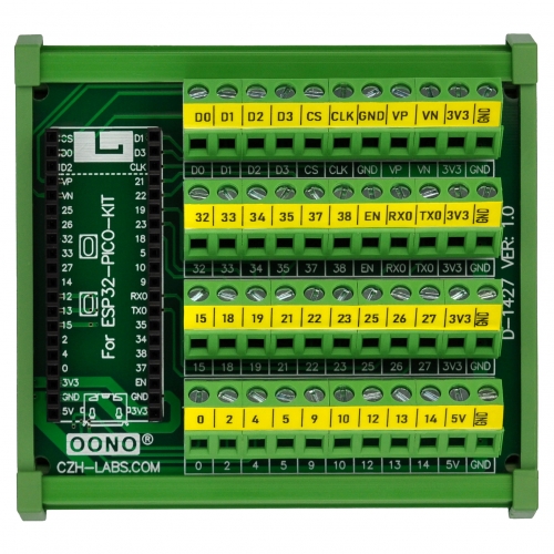 DIN Rail Mount Screw Terminal Block Breakout Module Board for ESP32-PICO-KIT DIN Rail Mount Screw Terminal Block Breakout Module Board for ESP32-PICO-KIT