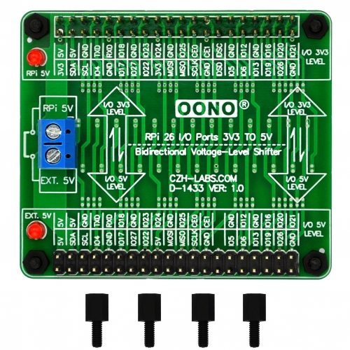 RPi 3.3V to 5V 26 I/O Bidirectional Voltage-Level Shifter Module for Raspberry Pi, Logic Level Converter