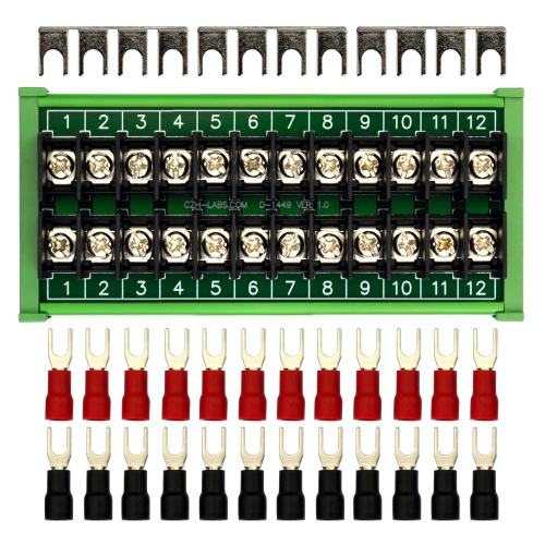 DIN Rail Mount 20Amp 2x12 Position Barrier Terminal Block Module