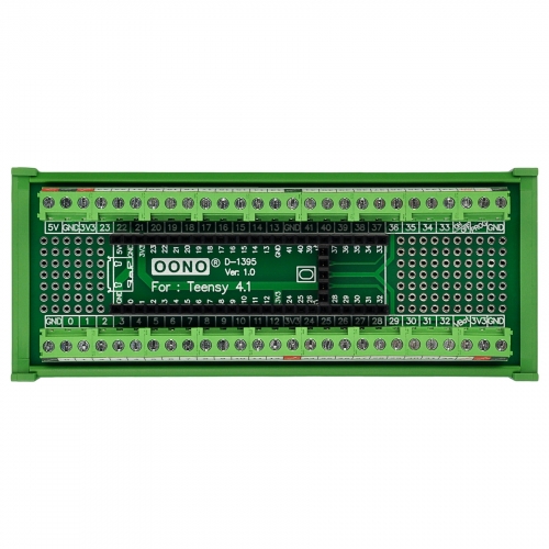 Terminal Block Breakout Board Module for Teensy 4.1, DIN Rail Mount Version